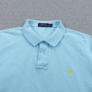 Polo Ralph Lauren Mens XL Light Blue Polo Shirt Pony Stretch Preppy Rugby Casual